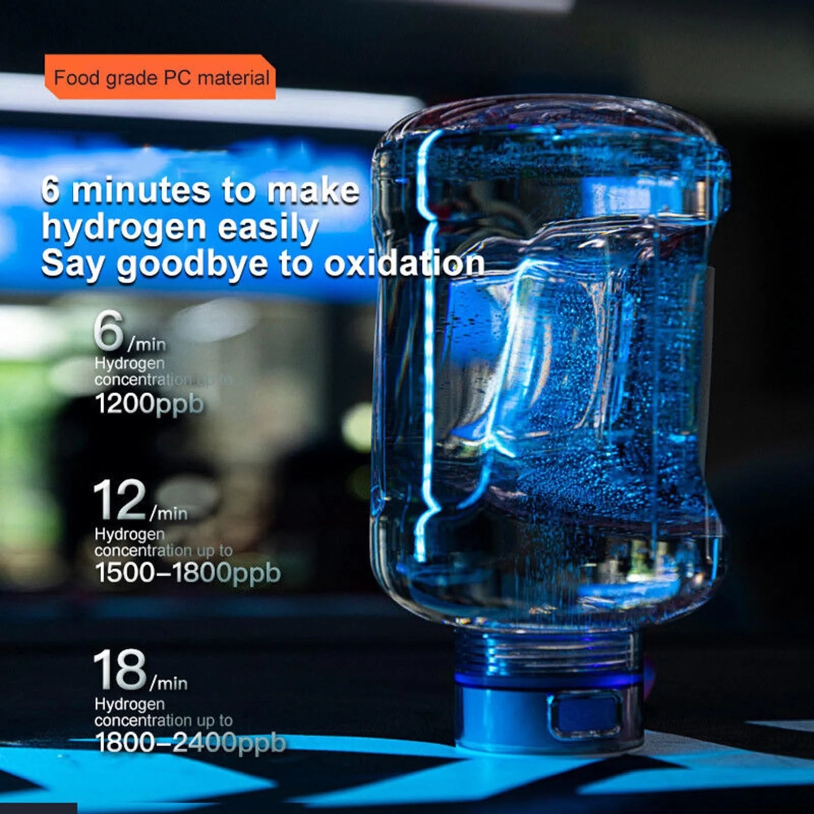 Hydrogen Water Generator - 1500mL Portable Drop-Proof Sports Water Bottle for Optimal Hydration